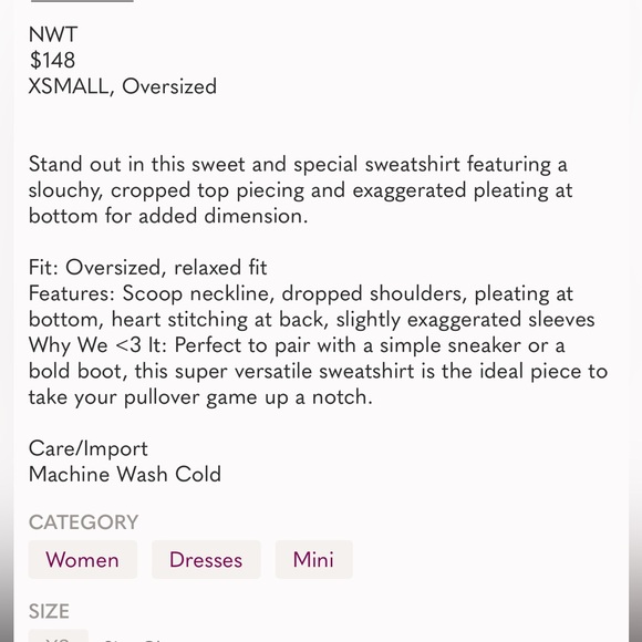 Free People Eleanor Striped Sweatshirt Minidress XS OVERSIZED - Picture 5 of 6